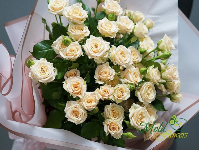 Букет из кремовых кустовых роз Фото